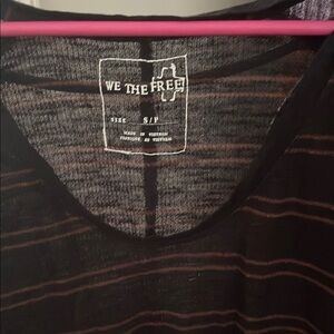 We The Free Black and Brown Striped Top